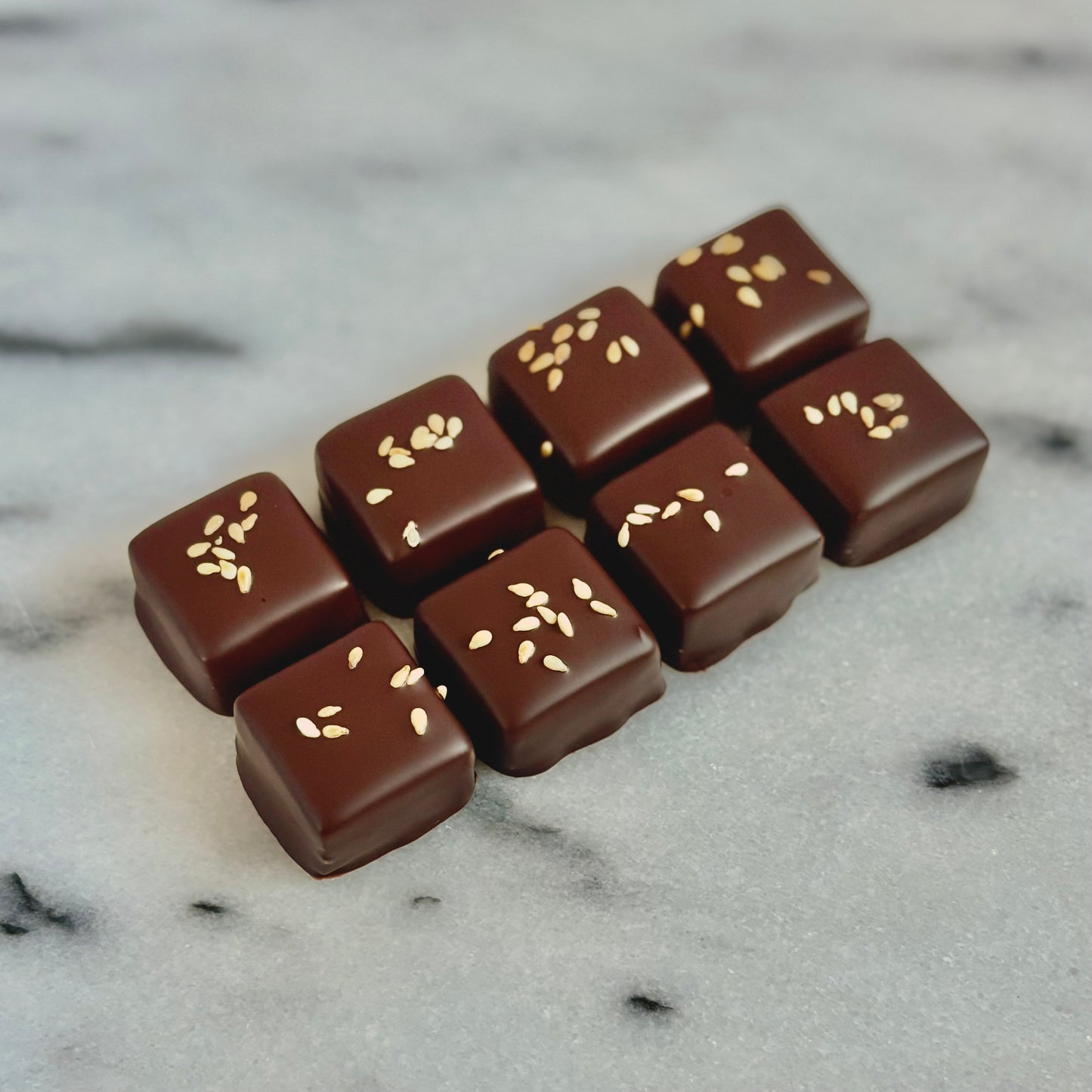 Toasted Sesame Sea Salt Caramels