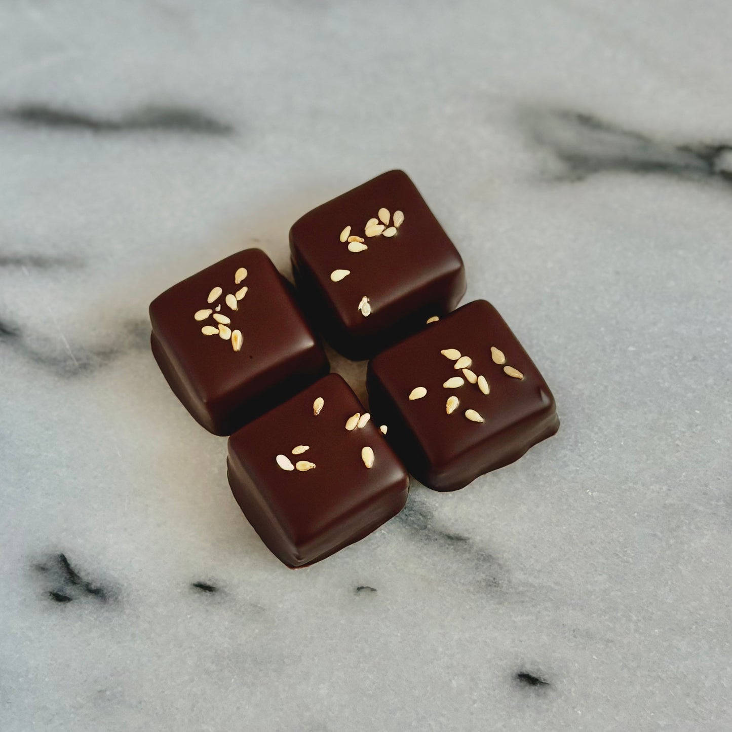 Toasted Sesame Sea Salt Caramels