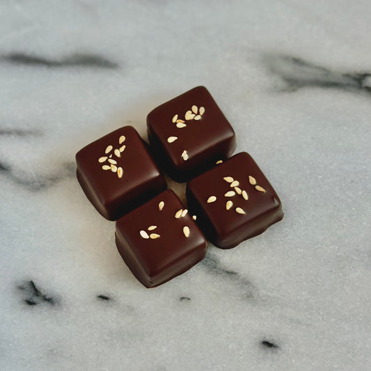 Toasted Sesame Sea Salt Caramels