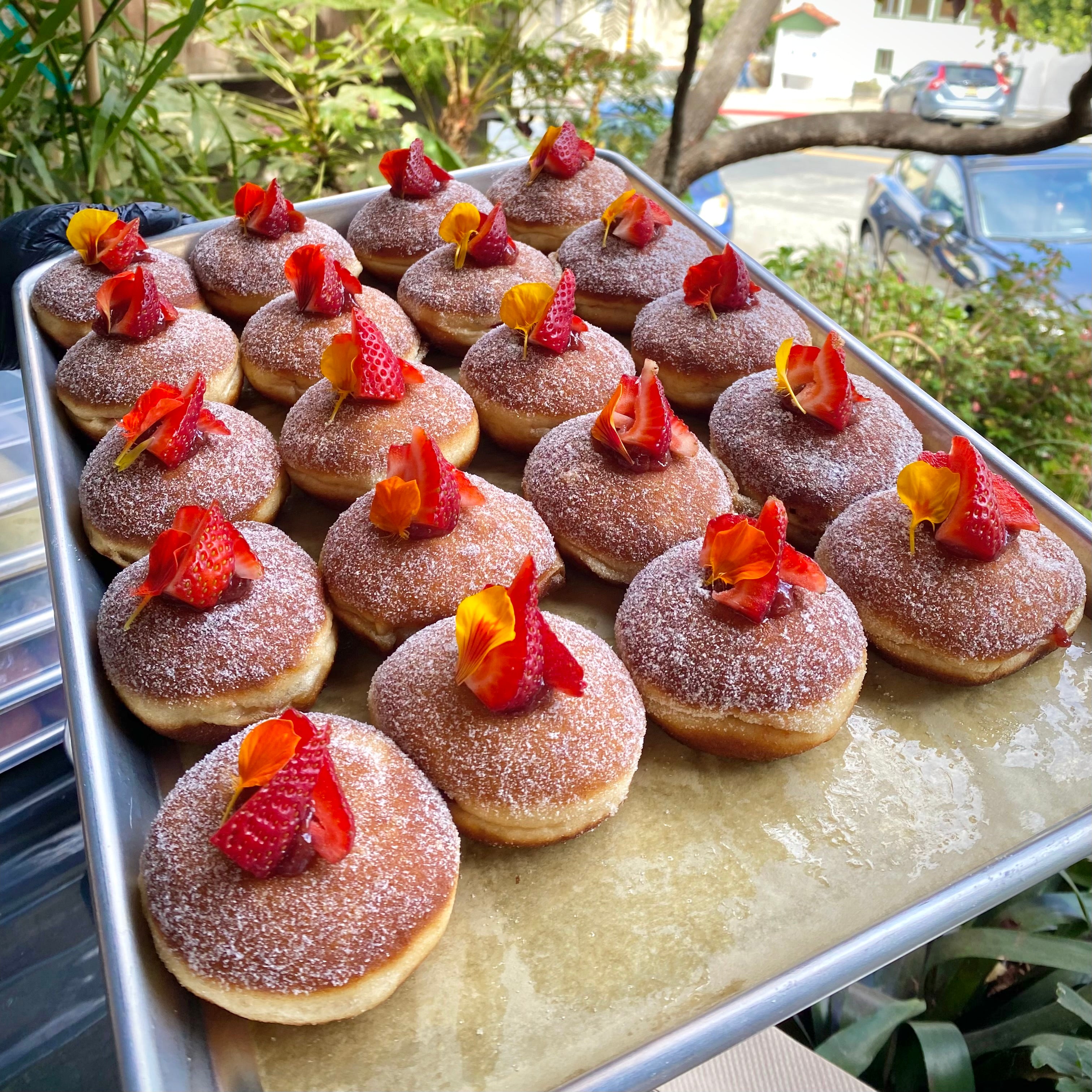 SoDo Donuts - Strawberry Nectarine Jam Donut