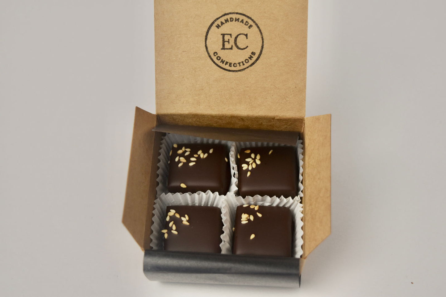 Toasted Sesame Sea Salt Caramels - SoDo Donuts x EC Confections - 