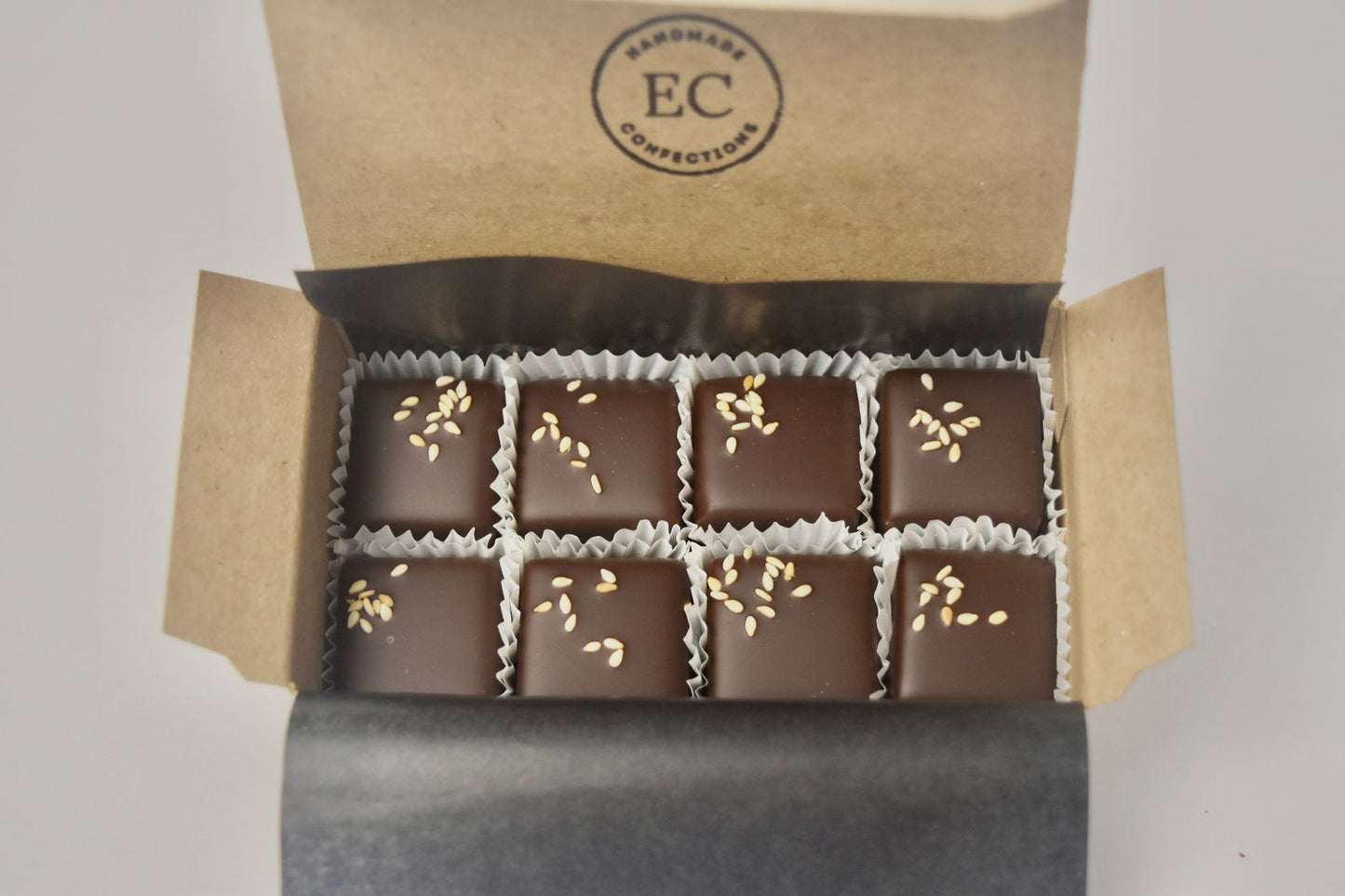 Toasted Sesame Sea Salt Caramels - SoDo Donuts x EC Confections - 